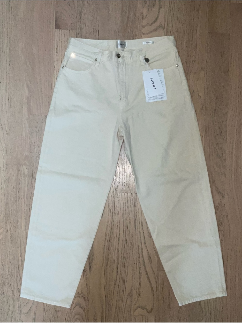 Frame Candle Mid Rise Denim Jeans in Cream - Picture 3 of 9